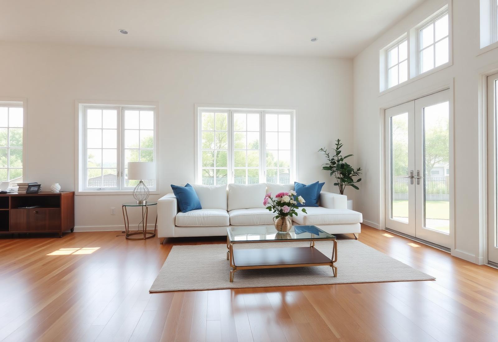 Bright, professionally cleaned modern living room