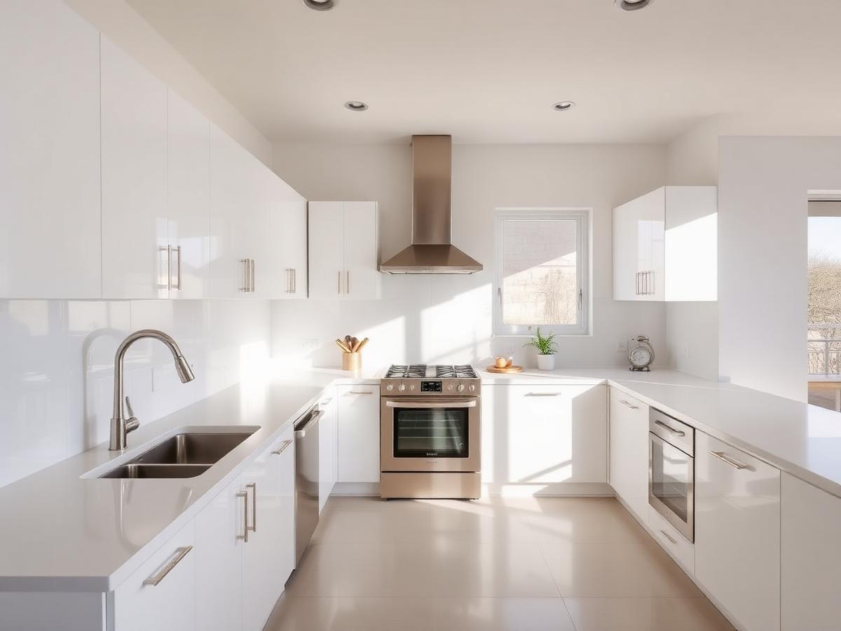 Sparkling clean modern kitchen after professional service